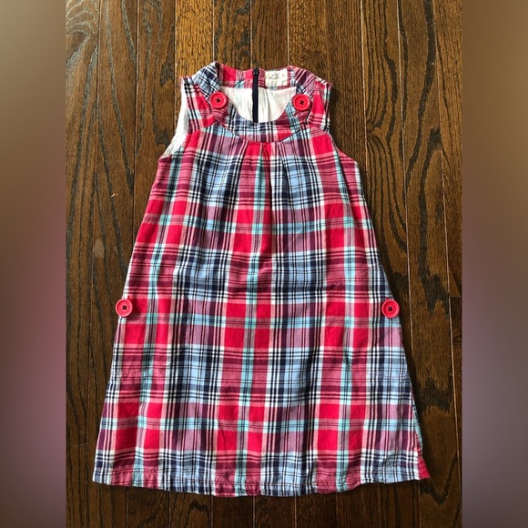 Mini Boden Girls 3-4Y Pink/Blue/White Mini Jumper w/Buttoned Pockets & Straps - Picture 1 of 12